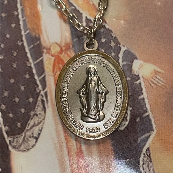 Jewelry - Silver Tone Pope John Paul’s Prayer to Our Lady Religious Pendant Necklace